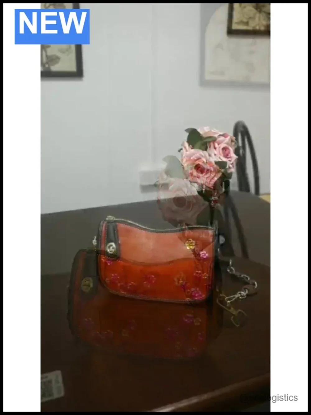 Genuine Leather Women's Crossbody Shoulder Bag Vintage Cowhide Embossed Flower